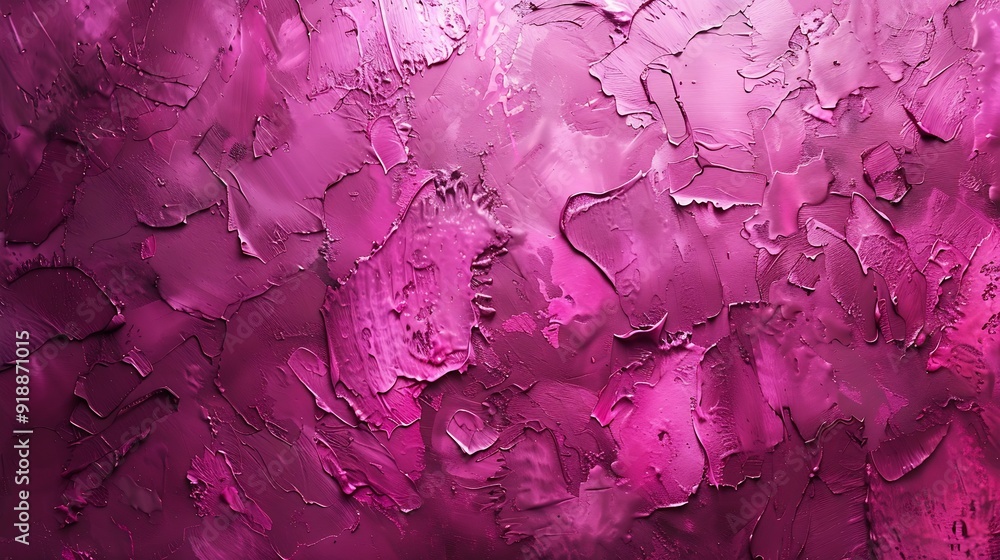 Aufkleber Abstract viva magenta painted texture as background with copy space Shiny pattern in trendy color 2023 year Viva Magenta Vintage blank backdrop : Generative AI