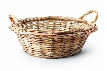 Rattan basket isolated on white background, version 2