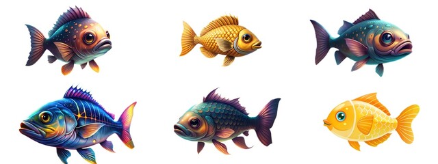 Fototapeta premium Set of different fish