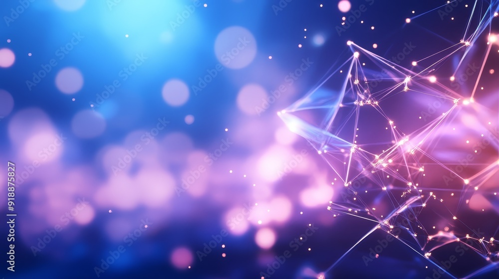 Poster abstract network connection on vibrant background