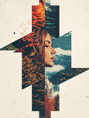 Surreal Portrait Collage with Nature Elements