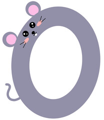 grey mouse number zero