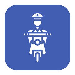 Police Officer On Scooter icon vector image. Can be used for Personal Transportation.