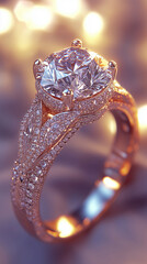 Close-up of a Diamond Engagement Ring