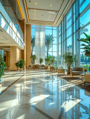 Elegant Hotel Lobby with Modern Interior Design
