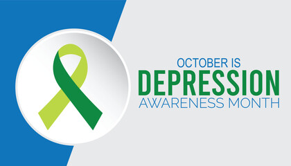 Depression Awareness Month is observed every year on October.Holiday concept background, placard, banner design template Vector illustration background design.