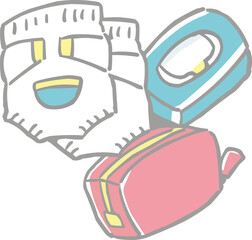 イラスト　赤ちゃん　ベビー　おむつ