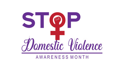 Domestic Violence Awareness Month is observed every year on October.Holiday concept background, placard, banner design template Vector illustration background design.