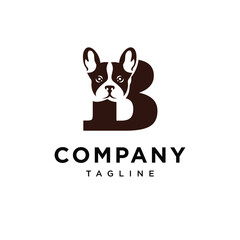Letter B Franchie dog logo icon vector 