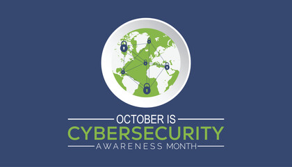 Cybersecurity Awareness Month is observed every year on October.Holiday concept background, placard, banner design template Vector illustration background design.