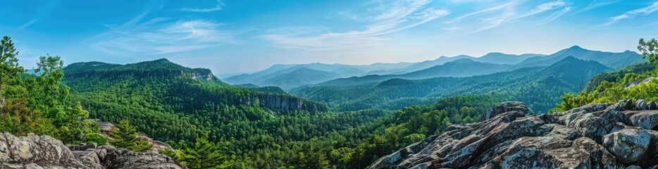 Fototapeta premium Panoramic View of a Mountain Range in the Summer