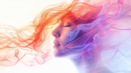 An ethereal combination of color and light, conveying the emotional state of human