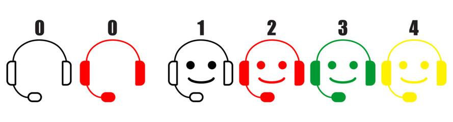  Customer service editable stroke and solid web icon set. Vector illustration