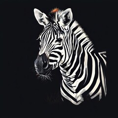 Fototapeta premium the AI Image Generator, Serene zebra portrait against vibrant