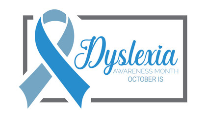 Dyslexia Awareness Month is observed every year on October.Holiday concept background, placard, banner design template Vector illustration background design.