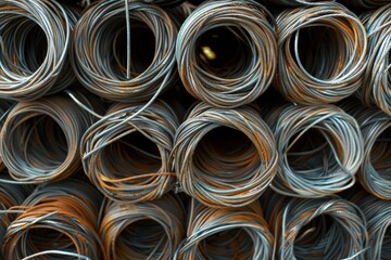 Industrial wire rod or coil pile