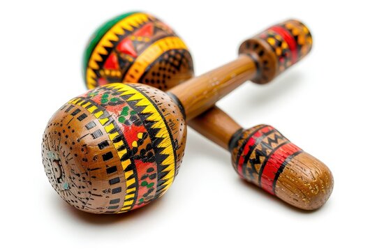 recommend clip art: Maracas a Cuban influenced instrument used in Latin dance music on white background