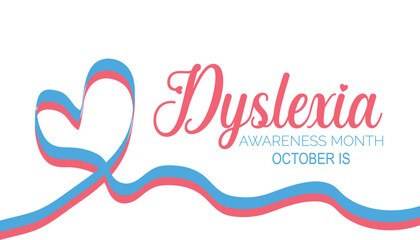 Dyslexia Awareness Month is observed every year on October.Holiday concept background, placard, banner design template Vector illustration background design.