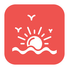 Sunrise icon vector image. Can be used for World Refugee Day.