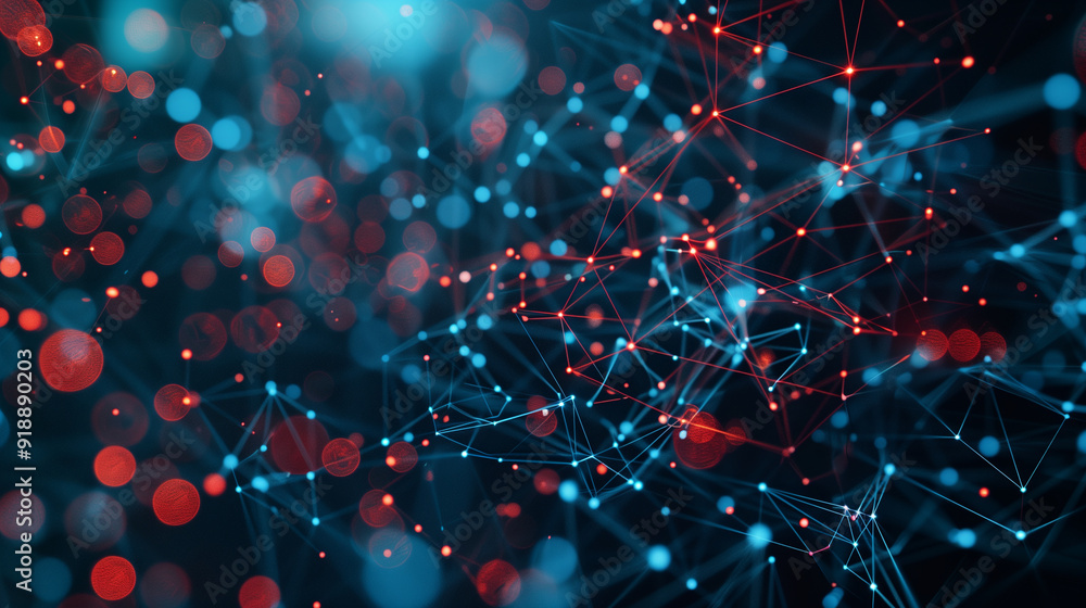 Poster complexity of big business data with a background featuring a network of interconnected data points,