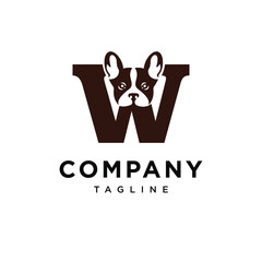 Letter W Franchie Dog Logo Icon