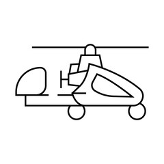 gyroplane airplane aircraft line icon vector. gyroplane airplane aircraft sign. isolated contour symbol black illustration