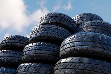 Obraz premium Pile of car tires