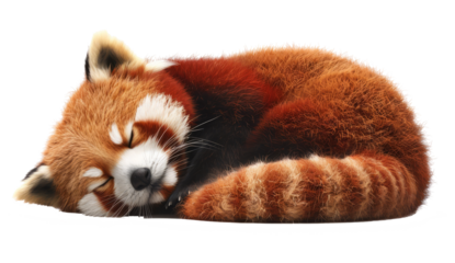 red panda isolated on white background	