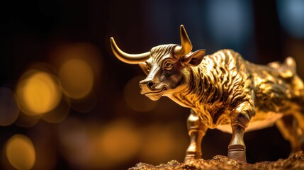 Obraz premium Golden Bull Statue