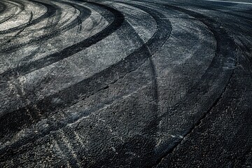Race track with tire marks abstract background