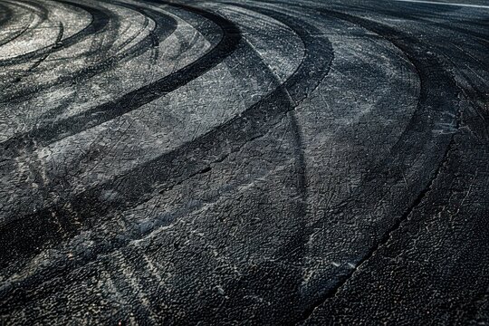 Race track with tire marks abstract background