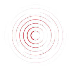 Fototapeta premium Concentric ripple circles line. Radial signal, sonar wave, soundwave icon isolated on white background. Touch effec. Round circular signal