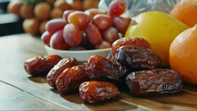 packaging dates fruits on table professional advertising food photography High quality HD 4K video clips 