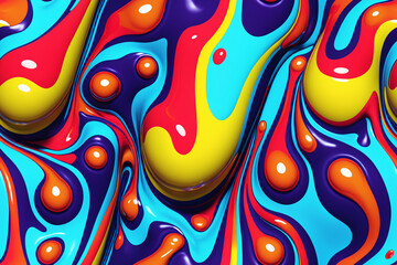 Abstract 3D fluid Endless background. Seamless colorful pattern.