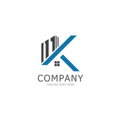 Home logo design with concept letter K