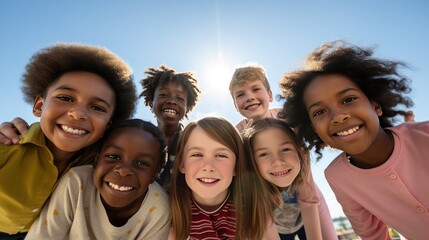diverse group of children, ranging in age and ethnicity
