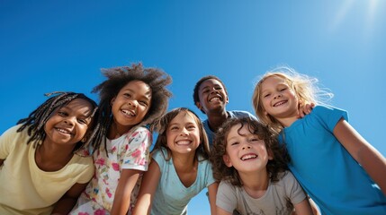 diverse group of children, ranging in age and ethnicity