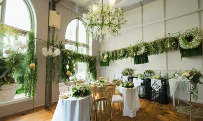 Stylish eco-friendly indoor bachelor/bachelorette party setup showcasing sustainable decor and comfort
