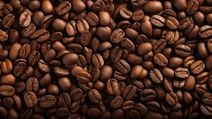 Fototapeta premium Rich and textured background of freshly roasted coffee beans
