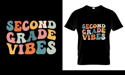 Second Grade Vibes - 2nd Grade Team Retro 2nd Day of School T-Shirt