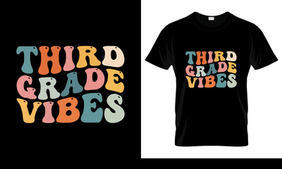 Third Grade Vibes - 3rd Grade Team Retro 3rd Day of School T-Shirt
