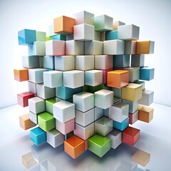 3d render of abstract art of surreal neon rainbow multi color glowing 3d fractal crystal diamond or alien symmetry flower based on triangle shapes in glass material on black background
