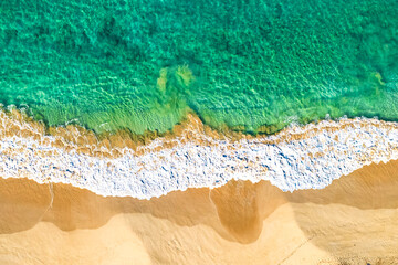Makena Beach Aerial with Turquoise Waves