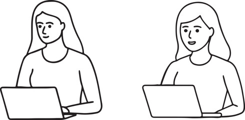 two people working on a laptop