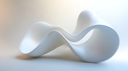 Obraz premium Abstract White Sculptural Form on a Light Background