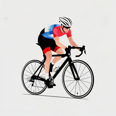 Obraz premium Minimalist Watercolor Isometric bicycle sport