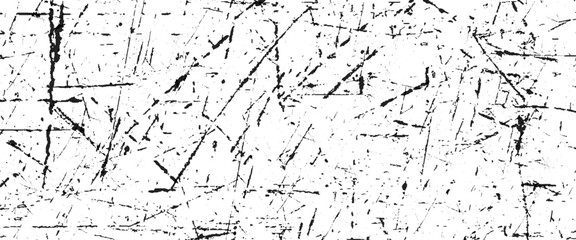 Vector black scratches texture on white grunge texture Transparent background.