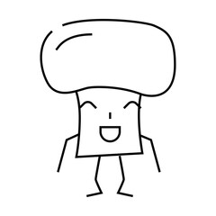 mushroom character line icon vector. mushroom character sign. isolated contour symbol black illustration