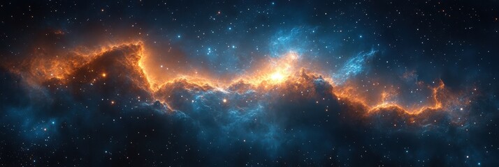Nebula in space  Stunning image of colorful cosmic clouds and stars, perfect for backgrounds, posters, and science fiction designs.
