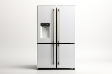 generated illustration 4 doors white color refrigerator isolated white